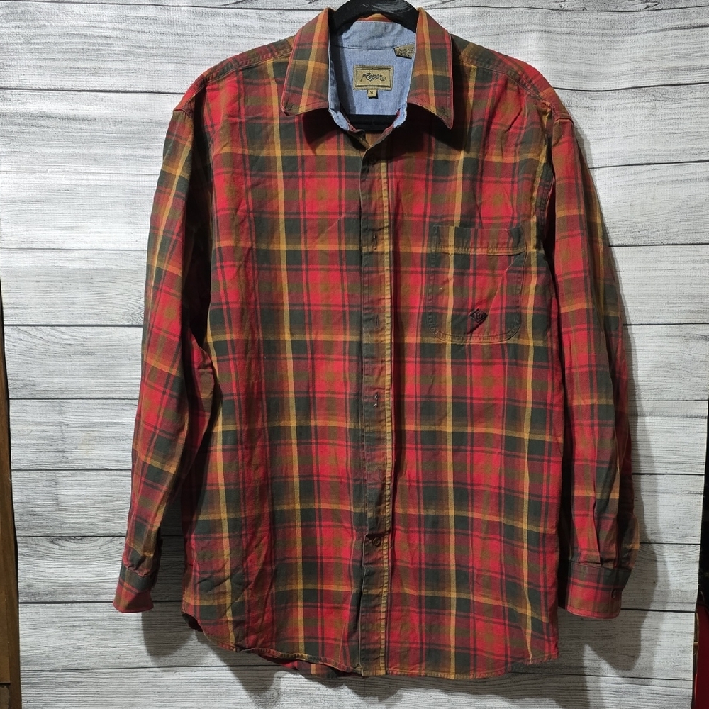 Roper Red and Yellow Plaid Button Down Shirt